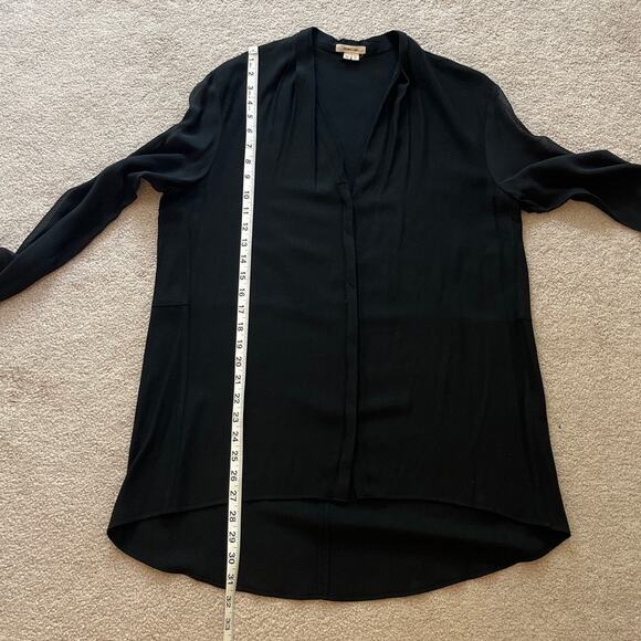 Helmut Lang Womens Wool Silk Button Up Sheer Tunic Top Size Large Black Minimal - Picture 8 of 8